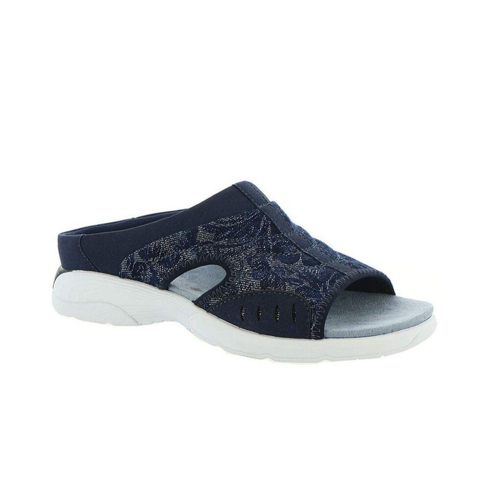 Easy Spirit Womens 7 W Dark Blue Traciee Slip On Flat Sandals NIB HR0